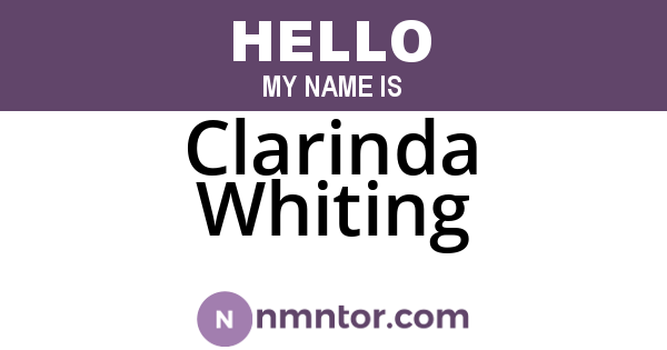 Clarinda Whiting