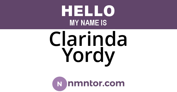 Clarinda Yordy