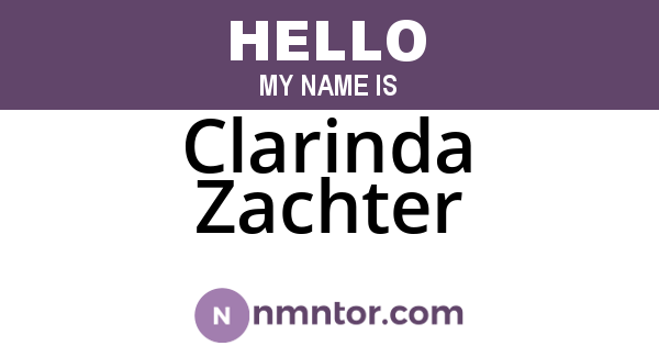 Clarinda Zachter
