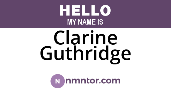 Clarine Guthridge