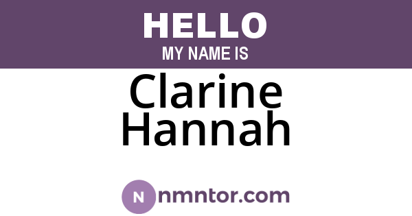 Clarine Hannah