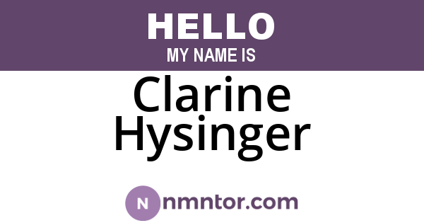Clarine Hysinger
