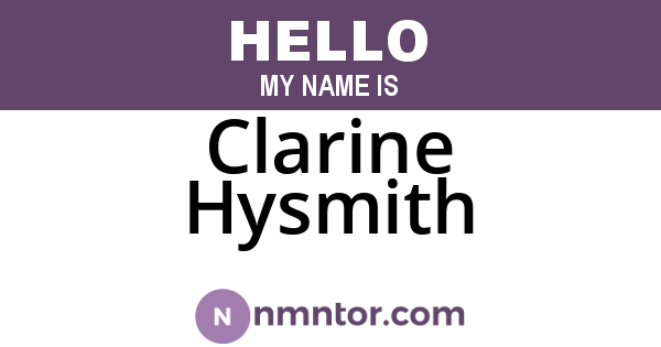 Clarine Hysmith