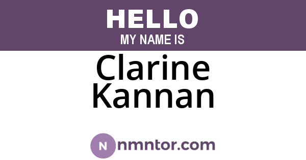 Clarine Kannan