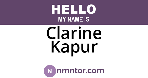 Clarine Kapur