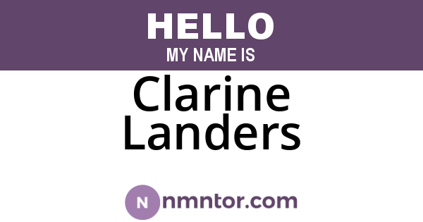 Clarine Landers