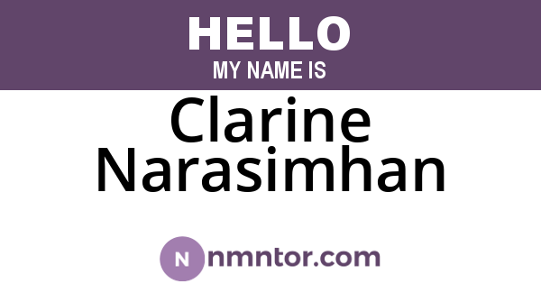Clarine Narasimhan