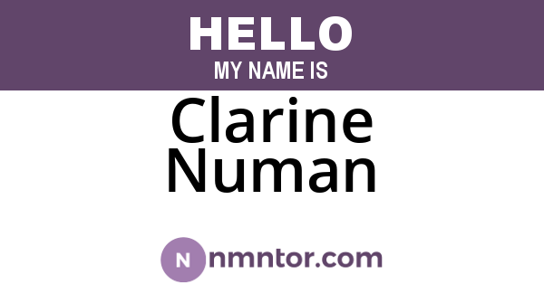 Clarine Numan