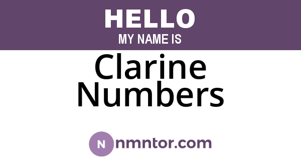 Clarine Numbers