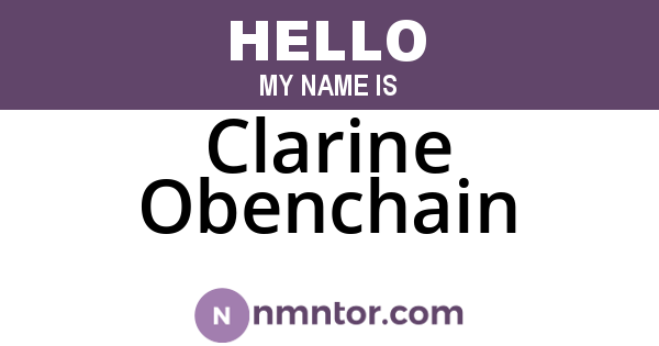 Clarine Obenchain