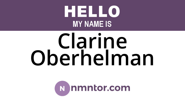 Clarine Oberhelman