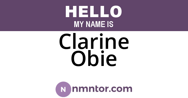 Clarine Obie