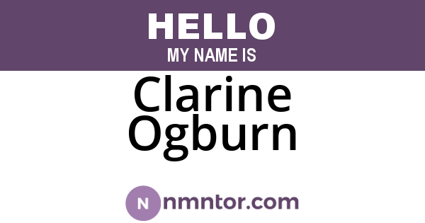 Clarine Ogburn