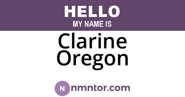 Clarine Oregon