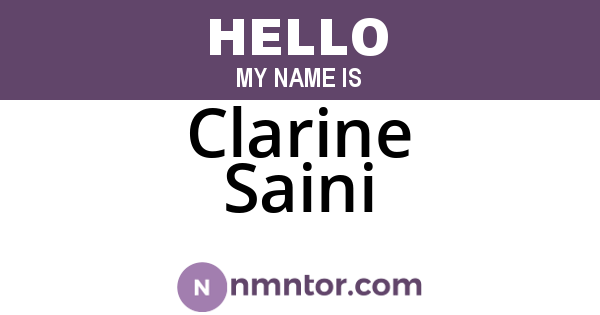 Clarine Saini