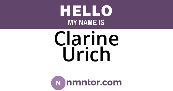 Clarine Urich