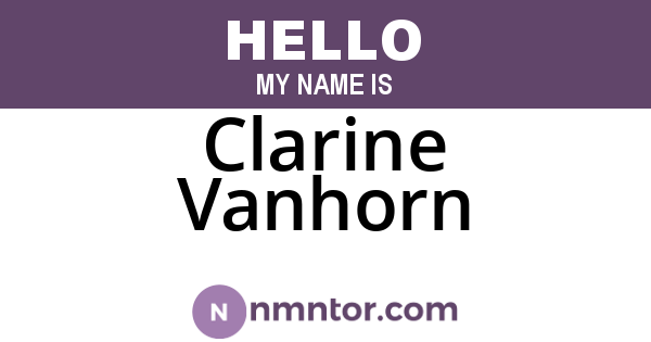 Clarine Vanhorn