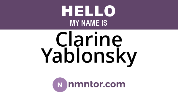 Clarine Yablonsky