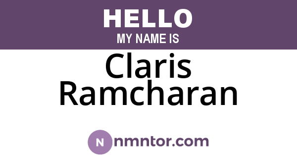 Claris Ramcharan