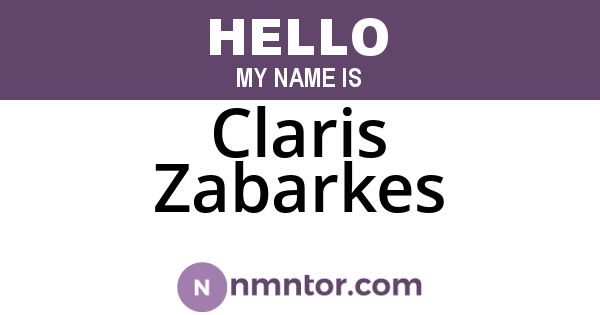Claris Zabarkes