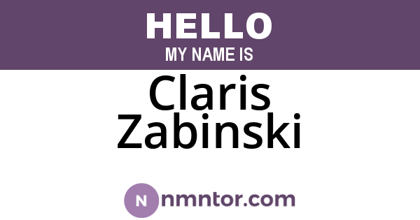 Claris Zabinski