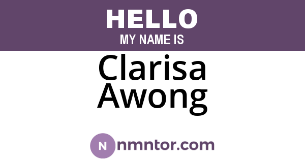 Clarisa Awong