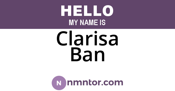 Clarisa Ban