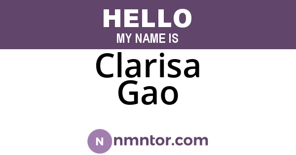 Clarisa Gao