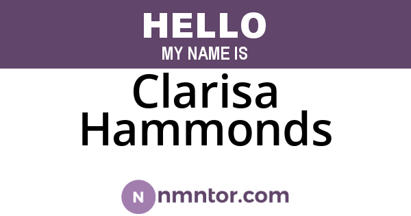 Clarisa Hammonds