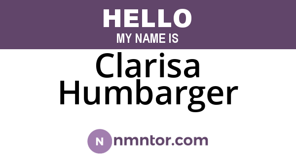 Clarisa Humbarger