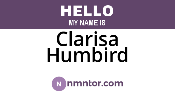 Clarisa Humbird