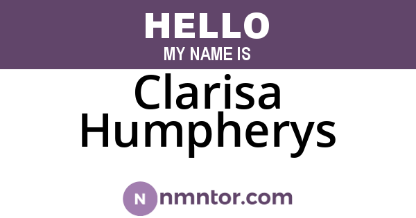 Clarisa Humpherys