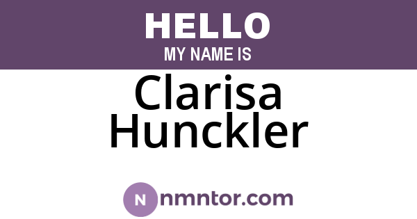 Clarisa Hunckler