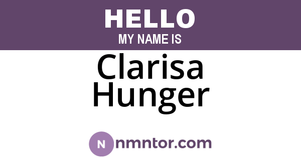 Clarisa Hunger