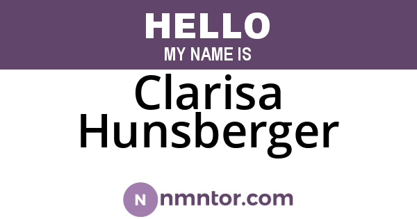 Clarisa Hunsberger