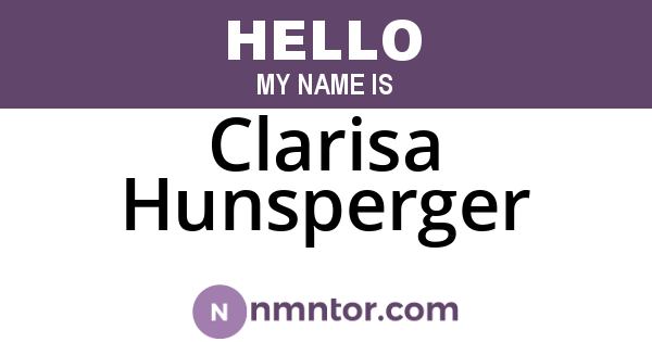 Clarisa Hunsperger