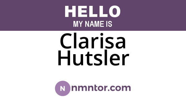 Clarisa Hutsler