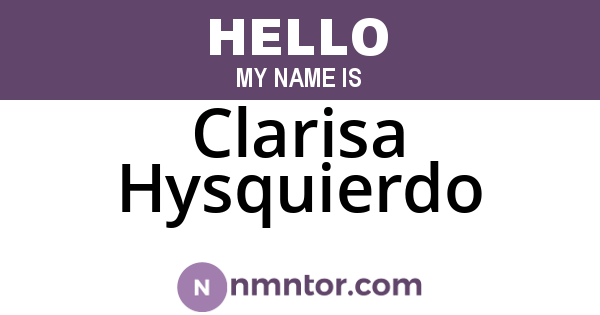 Clarisa Hysquierdo