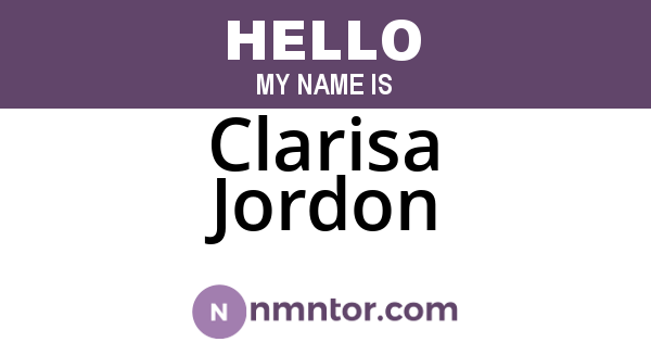 Clarisa Jordon