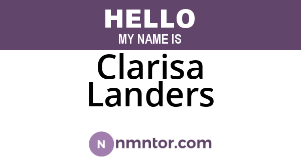 Clarisa Landers
