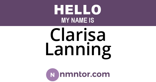 Clarisa Lanning