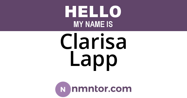 Clarisa Lapp