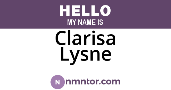 Clarisa Lysne