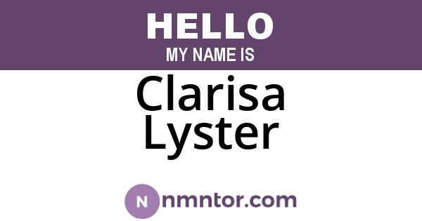 Clarisa Lyster