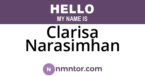 Clarisa Narasimhan