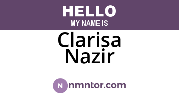 Clarisa Nazir