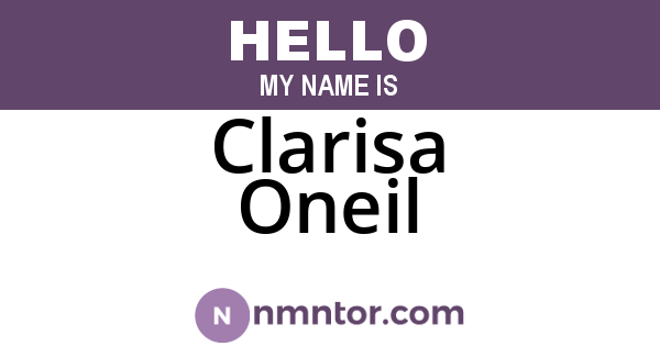 Clarisa Oneil