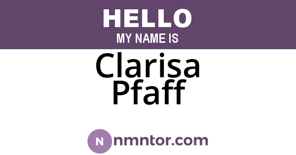 Clarisa Pfaff