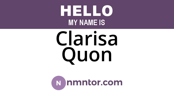 Clarisa Quon