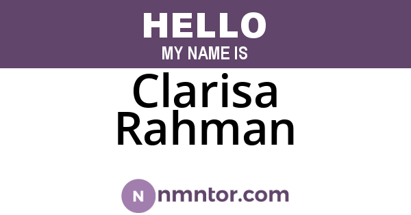 Clarisa Rahman